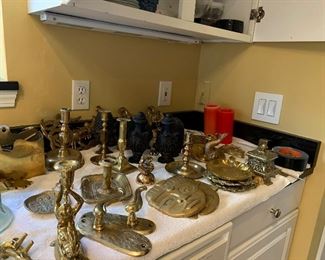 Candles, Brass Holders