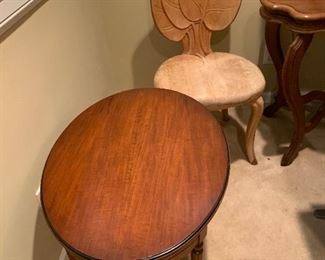 Wooden Artistic Leaf Chair, Oval Wooden Coffee Table