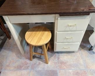 Wood desk with Formica top