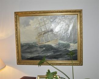 Fine antique oil painting - downsized and reframed.  Artist unknown / undetermined
