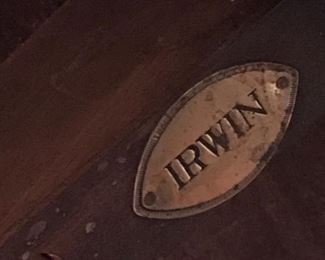metal label of irwin table 