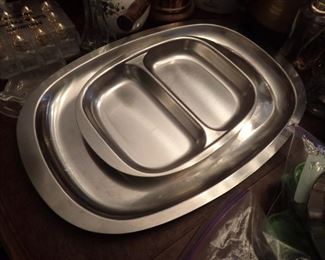 SILVER SERVING PIECES DIVIDED DISH / TRAY