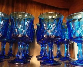 BLUE STEMWARE GLASSES