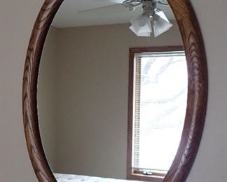 OVAL OAK MIRROR