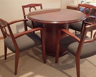 TABLE WITH GLASS TOP COVER & 4 CHAIRS