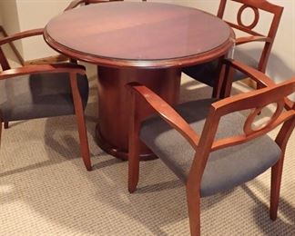 TABLE WITH GLASS TOP COVER & 4 CHAIRS