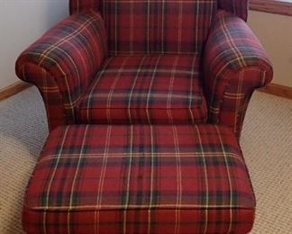 PLAID CHAIR & OTTOMAN