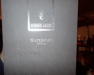 WATERFORD HAND BLOWN SANTA IN VINTAGE CAR IN ORIG BOX