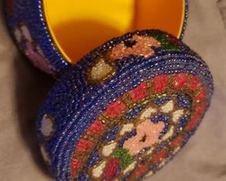 BEADED COVERED BOX