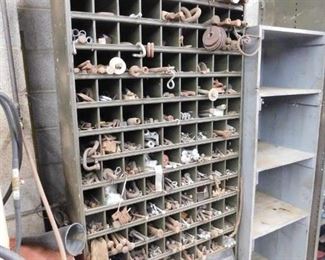 Large Metal Bolt Bin with Contents