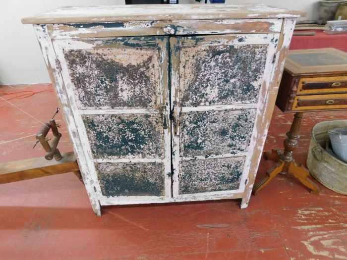 Primitive Pie Safe with Punch Tin Front