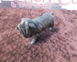 Carved Wooden Bulldog