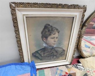 Gesso Framed Young Lady Photograph