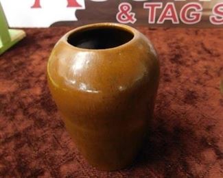 Signed Propst Jugtown Pottery Vase with Original Paper Label