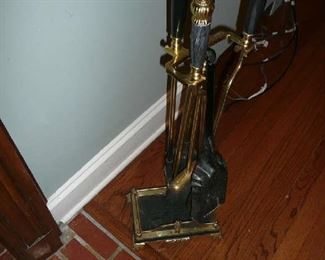 Solid Brass with Stone Handles Fireplace Tools $30.00