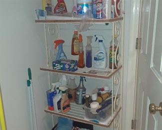 Baker's rack; cleaning products
