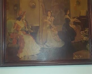 Vintage print of a musical evening