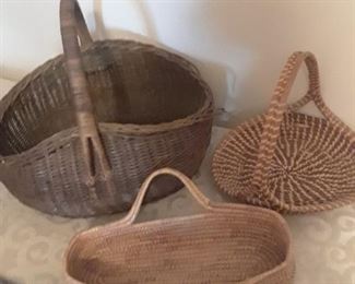 Baskets including Low Country sweet grass basket, from South Carolina