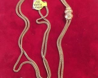 14k antique Gold watch chain