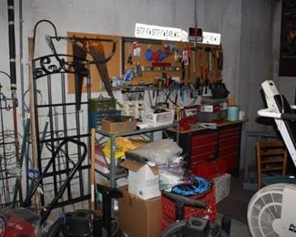 Full garage with tools