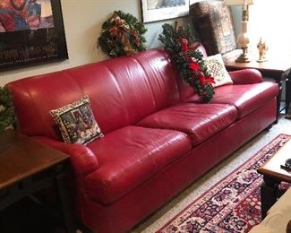 Red leather sofa sleeper