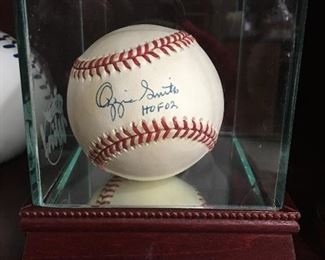 Ozzie Smith signed baseball.