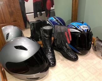 Nearly new motorcycle helmets