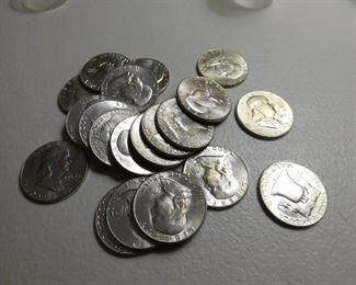 Unc. Silver Franklin Half Dollars