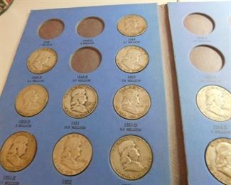 Partial Silver Franklin Half Dollar Book