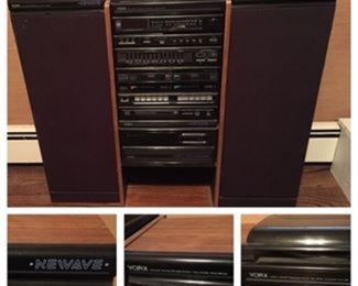 Yorx Stereo Compact Turntable System with Dynamic Sound Newave Speaker System