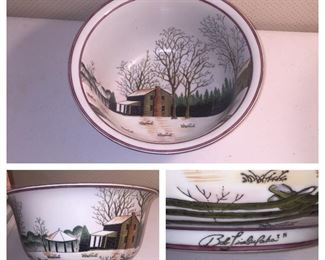 Bob Timberlake "Late Snow at Riverwood" Decorative Bowl