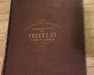 1876 Caldwells Centennial Atlas of Greene County Pennsylvania(Shows Wear and Use) 