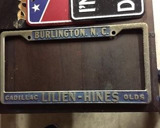 Lilien-Hines Cadillac Olds Advertising License Frame(Burlington, N.C.) 