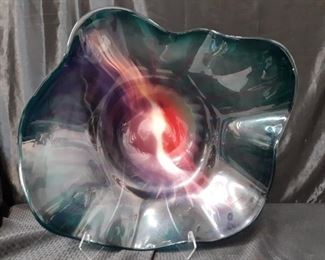 Beautiful huge signed and numbered handblown glass bowl