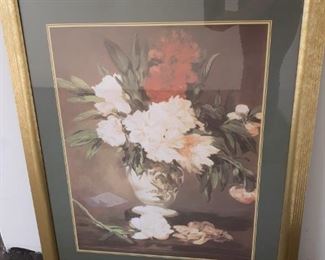 Bunch of White Peonies by Edouard Manet Framed Print