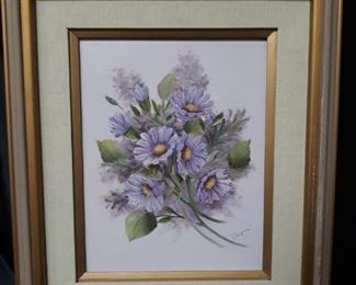 Painting Artist Signed Floral Display by Dupre