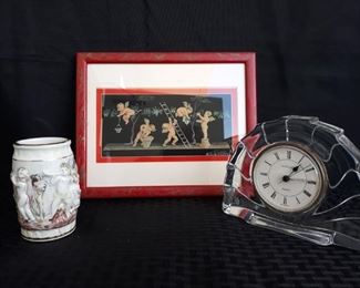 R. Capodimonte Italy Decorative Collectible and Antonio Happo Signed Artwork