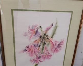 Signed and Framed Floral painting by C. Fleming
