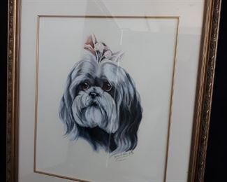 Signed Lorraine A. WatsonHullney ShihTzu Artwork