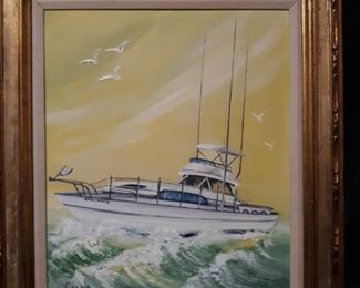 Signed Nautical Painting by Piccola