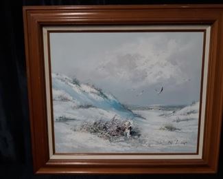 Signed Seascape Painting by W. Brian