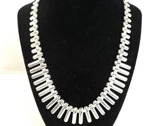 Silver toned necklaces and earring set