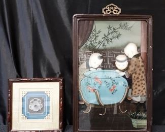 Unique framed Asian artwork