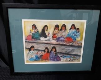 Yumas Waiting For The Train by De Grazia Framed Print