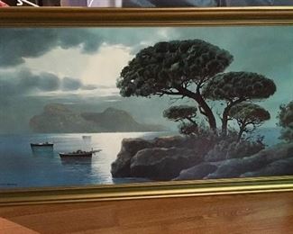 VERY NICE VINTAGE LARGE WALL OIL PAINTING.