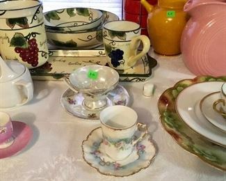 FINE QUALITY VINTAGE PORCELAIN, PLUS FIESTA PINK PITCHER.