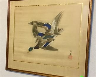 VINTAGE ASIAN MALLARD DUCK ART.