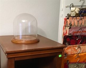 OLDER WALNUT WITH DOME GLASS DISPLAY