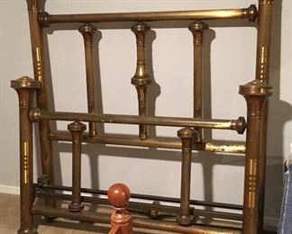 RARE OLD GENUINE BRASS FULL SIZE BED & RAILS