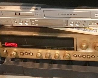 VINTAGE SANSUI AND VHS DVD DECK.